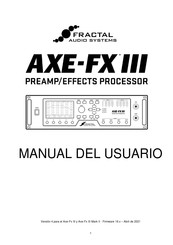 Fractal Audio Systems AXE-FX III Manual Del Usuario