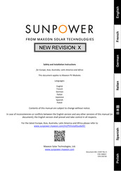 SunPower Maxeon SPR-MAX5 Serie Instrucciones De Seguridad E Instalación