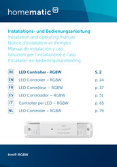 HomeMatic IP HmIP-RGBW Manual De Instalacion Y Uso