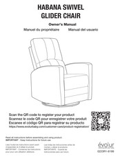 Evolur HABANA SWIVEL GLIDER CHAIR Manual Del Usuario