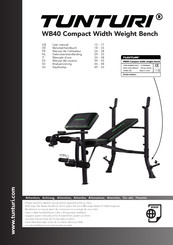 Tunturi WB40 Compact Width Weight Bench Manual Del Usuario