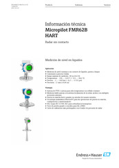 Endress+Hauser Micropilot FMR62B Información Técnica