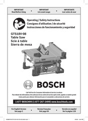 Bosch GTS18V-08 Instrucciones De Funcionamiento Y Seguridad