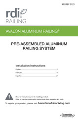 RDI RAILING AVALON ALUMINUM RAILING PRE-ASSEMBLED ALUMINUM RAILING SYSTEM Manual De Instrucciones