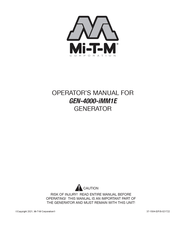 Mi-T-M Corporation GEN-4000-iMM1E Manual Del Operador