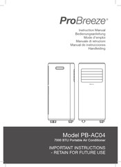 ProBreeze PB-AC04 Manual De Instrucciones