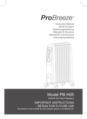 ProBreeze PB-H05 Manual De Instrucciones