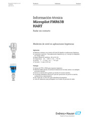 Endress+Hauser Micropilot FMR63B HART Información Técnica