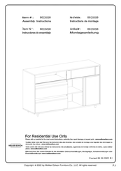 Walker Edison BEC52SB Instrucciones De Ensamble