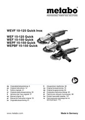 Metabo WEF 15-125 Quick Manual Original