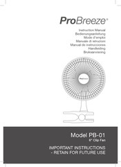 ProBreeze PB-01 Manual De Instrucciones