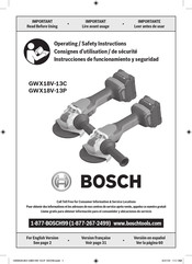 Bosch GWX18V-13PN Instrucciones De Funcionamiento Y Seguridad