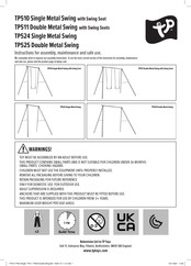 TP Toys TP524 Single Metal Swing Instrucciones De Montaje