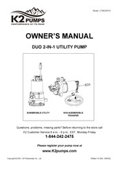 K2 Pumps UTM02501K Manual Del Usuario