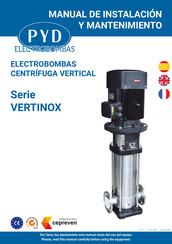 Pyd Electrobombas VERTINOX Serie Manual De Instalación Y Mantenimiento