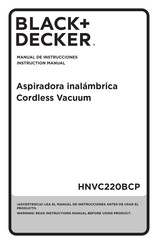 Black and Decker HNVC220BCP Manual De Instrucciones