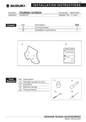 Suzuki 94600-2582 Serie Instrucciones De Instalación