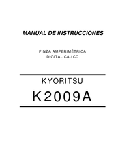 KYORITSU K2009A Manual De Instrucciones