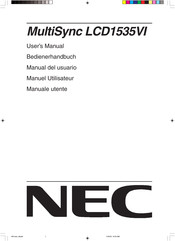 NEC MultiSync LCD1535VI Manual Del Usuario