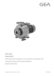 GEA Hilge MAXA BLOC Instrucciones De Instalación Y Funcionamiento