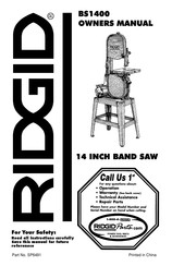 RIDGID BS1400 Manual Del Propietário