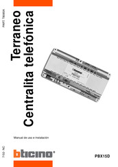 Bticino Terraneo PBX15D Manual De Uso E Instalación