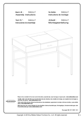 Walker Edison D42LILLT Instrucciones De Ensamblaje