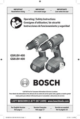 Bosch GSB18V-400 Instrucciones De Funcionamiento Y Seguridad