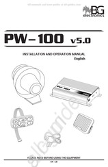 B&G electronics PW-100 Manual De Instalación Y Funcionamiento