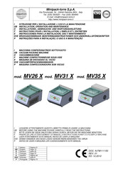 Minipack-Torre MV26 X Instrucciones Para La Instalación, Uso Y Mantenimento