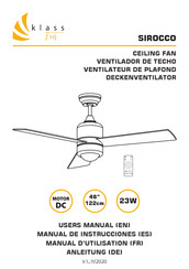 Klass Fan SIROCCO Manual De Instrucciones