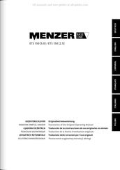Menzer ETS 150 2.5 Traducción De Las Instrucciones De Uso Originales