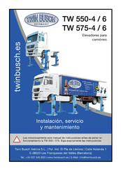 Twin busch TW 550-6 Instalación, Servicio Y Mantenimiento