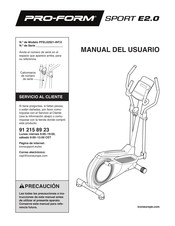 Pro-Form SPORT E2.0 Manual Del Usuario