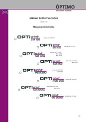 OPTIMUM Maschinen SM250 Manual De Instrucciones