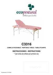 ECOPOSTURAL C3316 Instrucciones