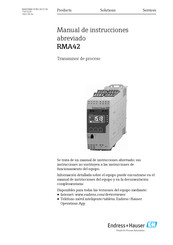 Endress+Hauser RMA42 Manual De Instrucciones Abreviado