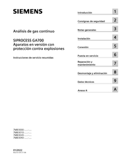 Siemens SIPROCESS GA700 Instrucciones De Servicio Resumidas