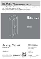 Sauder Storage Cabinet 433242 Manual De Instrucciones