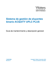 Waters ACQUITY UPLC PLUS Guía De Mantenimiento