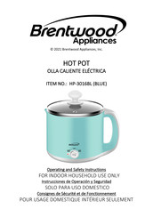 Brentwood Appliances HP-3016BL Instrucciones De Operación Y Seguridad