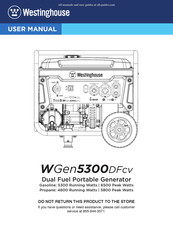 Westinghouse WGen5300DFcv Manual Del Usuario