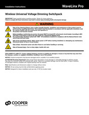 Cooper Lighting Solutions WaveLinx Pro WSP-UV-010 Instrucciones De Instalación