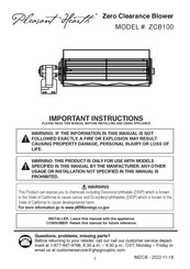 Pleasant Hearth ZCB100 Manual De Instrucciones