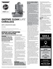 Hoover ONEPWR CLEANSLATE CORDLESS Manual De Instrucciones