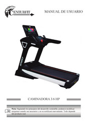 CENTURFIT CAMINADORA 3.6 HP Manual De Usuario