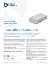 Color Kinetics PDS-400 48V CA4 Instrucciones De Instalación