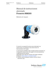 Endress+Hauser Proservo NMS80 Manual De Instrucciones Abreviado