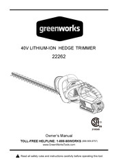 GreenWorks 22262 Manual Del Propietário