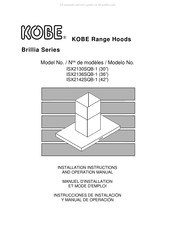 KOBE ISX2130SQB-1 Instrucciones De Instalación Y Manual De Operación